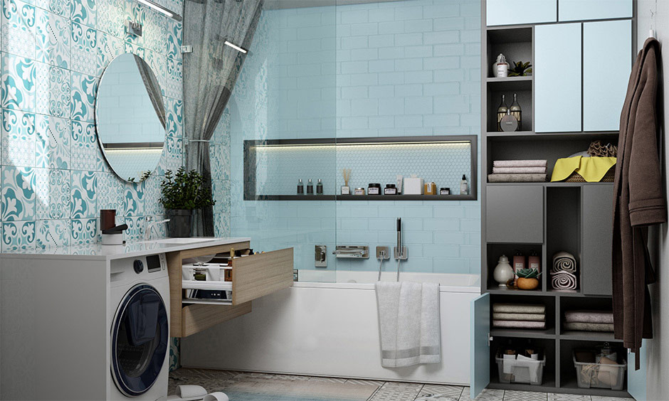 Master Bathroom Niche Installation for Shampoo and Soap Storage